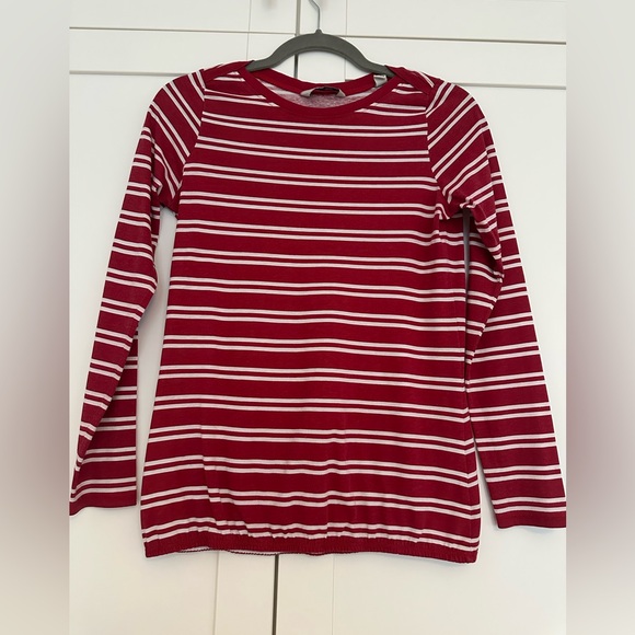 Tchibo long sleeve top size XS color burgundy and white - Picture 1 of 5
